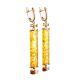 Exotic Style Amber Dangle Earrings The Kenya, image 