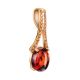 Amber Pendant In Gold-Plated Silver With Champagne Crystals The Raphael, image , picture 3
