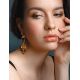Gold-Plated Drop Earrings With Multicolor Amber The Verdi, image , picture 2