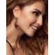 Drop Gold-Plated Earrings With Cognac Amber And Crystals The Pompadour, image , picture 3