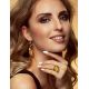 Bold Adjustable Honey Amber Ring In Gold-Plated Silver With Crystals The Pompadour, Ring Size: Adjustable, image , picture 5