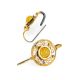 Bold Gold-Plated Earrings With Honey Amber The Aida, image , picture 3