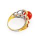 Fabulous Amber Ring In Gold-Plated Silver The Turandot, Ring Size: 6.5 / 17, image , picture 4