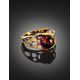 Fabulous Amber Ring In Gold-Plated Silver The Turandot, Ring Size: 10 / 20, image , picture 2