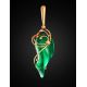 Green Synthetic Onyx Pendant In Gold The Serenade, image , picture 2
