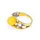 Bold Gold-Plated Ring With Honey Amber The Turandot, Ring Size: 9.5 / 19.5, image , picture 4