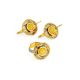 Bold Gold-Plated Earrings With Honey Amber The Aida, image , picture 5