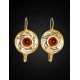 Cognac Amber Earrings In Gold Plated Silver The Aida, image , picture 4