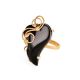Black Synthetic Onyx Ring In Gold The Serenade, Ring Size: Adjustable, image , picture 3