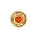 Adjustable Cognac Amber Ring In Gold-Plated Silver The Aida, Ring Size: Adjustable, image , picture 3