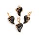Golden Drop Earrings With Black Synthetic Onyx The Serenade, image , picture 4