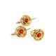 Cognac Amber Earrings In Gold Plated Silver The Aida, image , picture 5