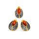 Bold Gold-Plated Cocktail Ring With Cognac Amber The Firebird, Ring Size: 6 / 16.5, image , picture 6