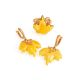 Leaf Shaped Amber Ring In Gold The Canada, Ring Size: 13 / 22, image , picture 4