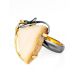 Refined Gold-Plated Open Ring With Genuine Mammoth Ivory The Era, Ring Size: Adjustable, image , picture 4