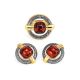 Vintage Style Round Gold-Plated Earrings With Cherry Amber The Tercio, image , picture 5