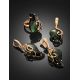 Bold Gold-Plated Earrings With Synthetic Tourmaline The Serenade, image , picture 5