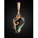 Gold-Plated Pendant With Bright Synthetic Tourmaline The Serenade, image , picture 2
