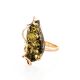 Handcrafted Golden Ring With Green Amber Stone The Rialto, Ring Size: Adjustable, image , picture 3