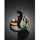Gold-Plated Adjustable Ring With Bright Synthetic Tourmaline The Serenade, Ring Size: Adjustable, image , picture 2