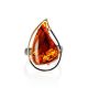 GOLD PLATED COCKTAIL RING WITH COGNAC AMBER THE RIALTO, Ring Size: Adjustable, image , picture 3