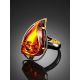 GOLD PLATED COCKTAIL RING WITH COGNAC AMBER THE RIALTO, Ring Size: Adjustable, image , picture 2
