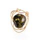 One Size Gold-Plated Ring With Bold Green Amber The Rialto, Ring Size: Adjustable, image , picture 3