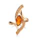 Golden Amber Ring With Crystals The Raphael, Ring Size: 8.5 / 18.5, image , picture 3