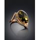 Golden Amber Ring With Green Crystals The Raphael, Ring Size: 6.5 / 17, image , picture 2