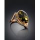 Golden Amber Ring With Green Crystals The Raphael, Ring Size: 8 / 18, image , picture 2