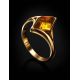 Gold-Plated Ring With Lemon Amber The Colombina, Ring Size: 6.5 / 17, image , picture 2