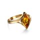 Gold-Plated Ring With Lemon Amber The Colombina, Ring Size: 5.5 / 16, image , picture 3