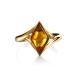 Gold-Plated Ring With Lemon Amber The Colombina, Ring Size: 9 / 19, image , picture 4