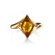 Gold-Plated Ring With Lemon Amber The Colombina, Ring Size: 5.5 / 16, image , picture 4