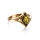 Gold-Plated Ring With Green Amber The Colombina, Ring Size: 11.5 / 21, image , picture 3