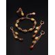 Multicolour Amber Ring With Two Stones In Gold-Plated Silver The Casablanca, Ring Size: 11 / 20.5, image , picture 5
