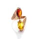 Multicolor Amber Ring In Gold-Plated Silver The Casablanca, Ring Size: 12 / 21.5, image , picture 4