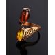 Multicolor Amber Ring In Gold-Plated Silver The Casablanca, Ring Size: 11 / 20.5, image , picture 2