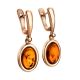 Drop Amber Earrings In Gold-Plated Silver The Goji, image , picture 3