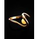Wavy Gold-Plated Ring With Honey Amber The Leia, Ring Size: 9.5 / 19.5, image , picture 3