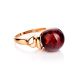 Cherry Amber Ring In Gold-Plated Silver The Saturn, Ring Size: 13 / 22, image , picture 4