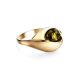 Gold-Plated Ring With Green Amber The Peony, Ring Size: 5 / 15.5, image , picture 5