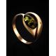 Gold-Plated Ring With Green Amber The Peony, Ring Size: 5 / 15.5, image , picture 2