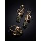 Gold-Plated Ring With Green Amber The Symphony, Ring Size: 6 / 16.5, image , picture 5