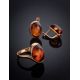 Сlassic Gold-Plated Cocktail Ring With Cognac Amber The Suite, Ring Size: 6 / 16.5, image , picture 7