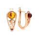 Gold-Plated Earrings With Cognac Amber The Scheherazade, image , picture 4