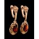 Amber Earrings In Gold-Plated Silver The Luxor, image , picture 2