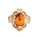 Romantic Glamour Amber Ring In Gold-Plated Sterling Silver The Luxor, Ring Size: 12 / 21.5, image , picture 4