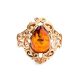Romantic Glamour Amber Ring In Gold-Plated Sterling Silver The Luxor, Ring Size: 6.5 / 17, image , picture 4
