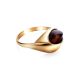 Gold-Plated Ring With Cherry Amber The Peony, Ring Size: 12 / 21.5, image , picture 3